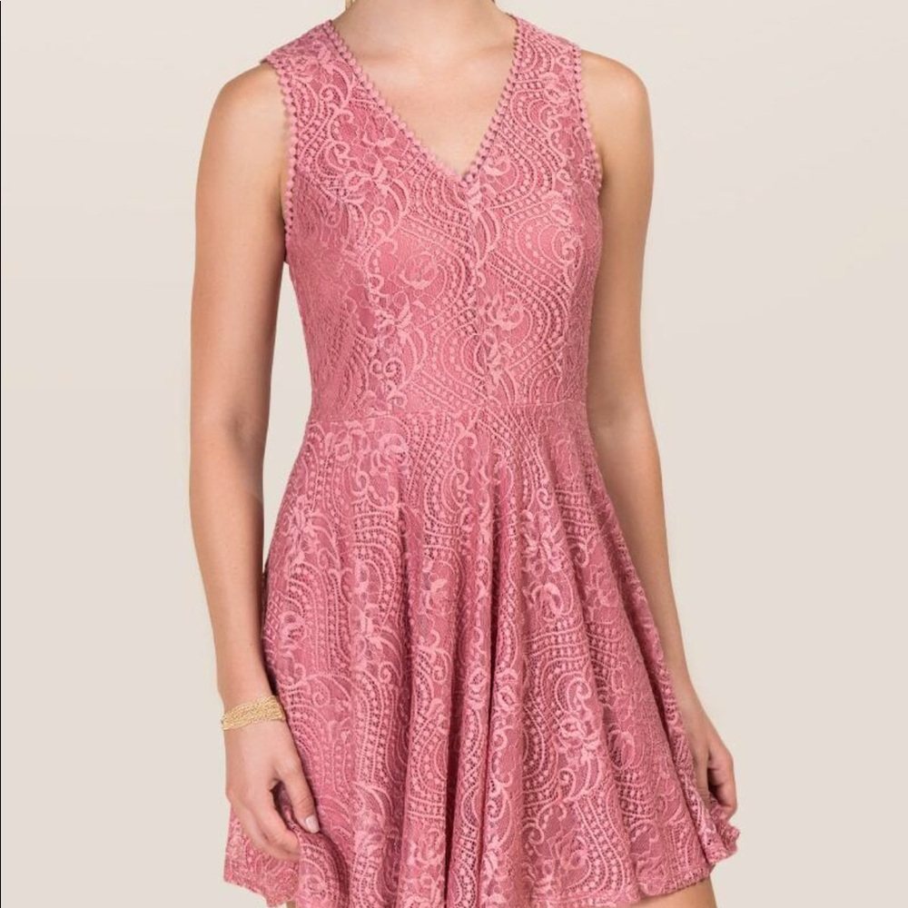 Brand New Francesca’s Pink Lace Dress